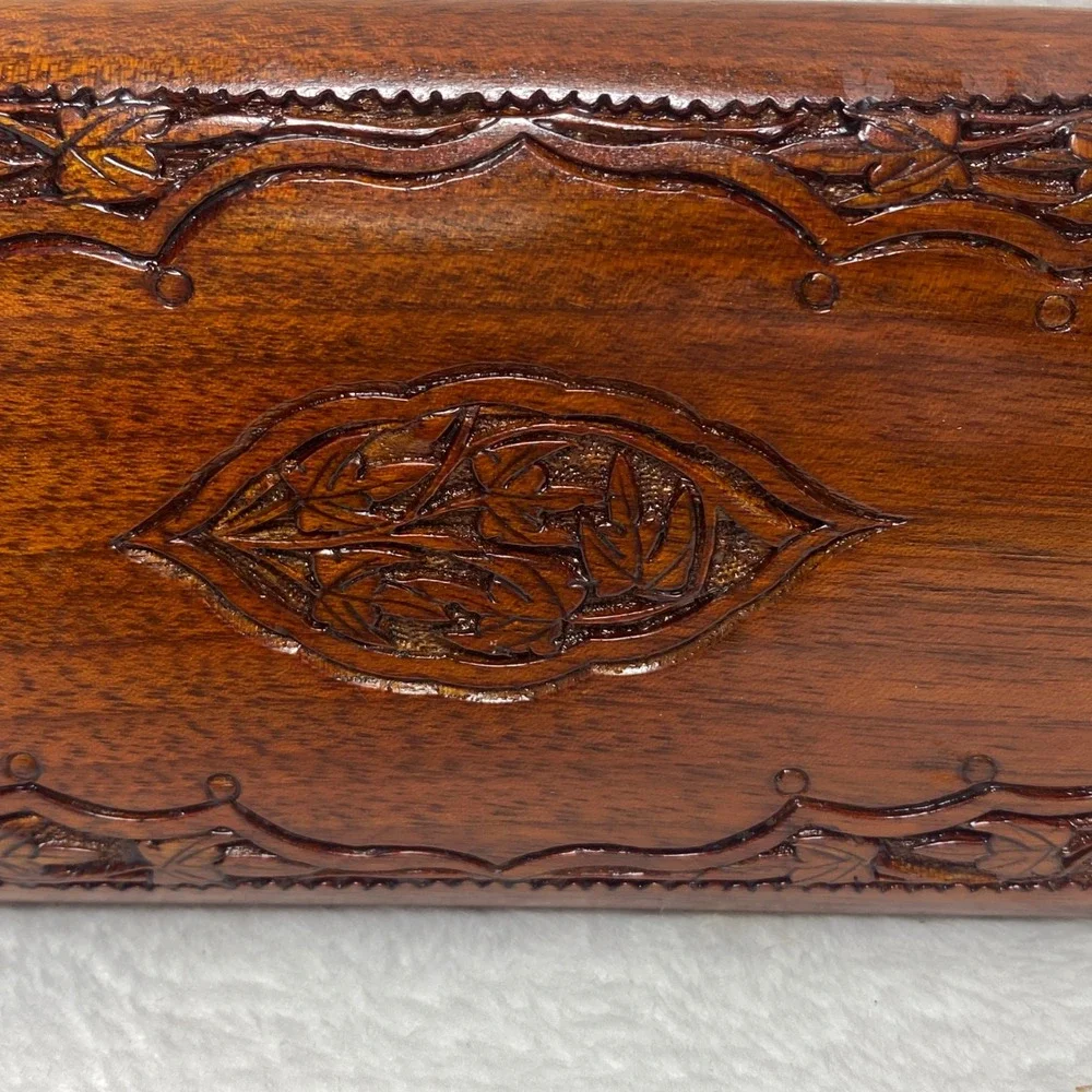 Vintage Carved Wood Steak‎ Knives Set with Box, Antique Serving Knives, Set of 6